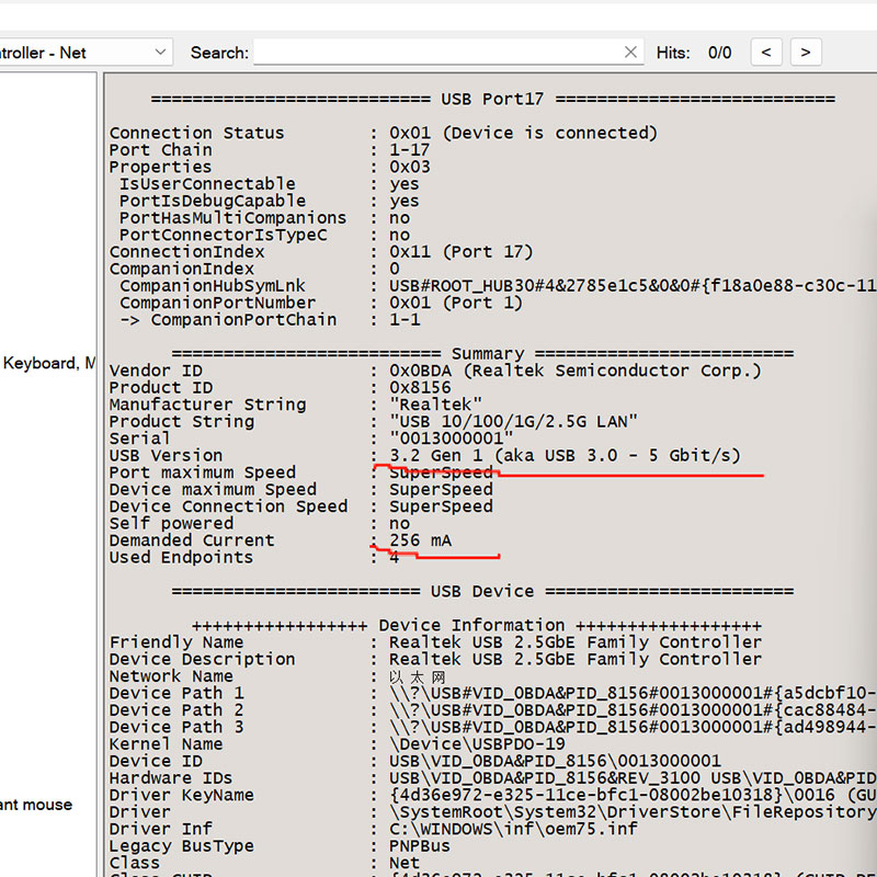 USB Device Tree Viewer V4.6.0